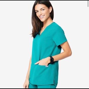 FIGS casma teal scrub top